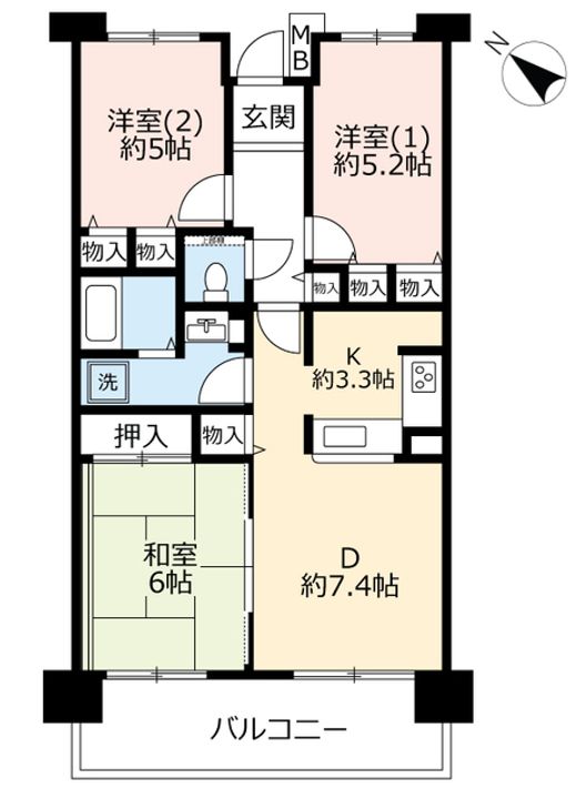 URサンラフレ出来島の間取り