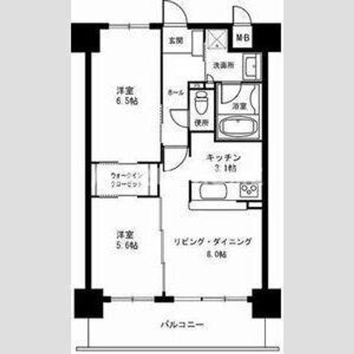 大阪府大阪市阿倍野区天王寺町南3(マンション)の賃貸物件の間取り
