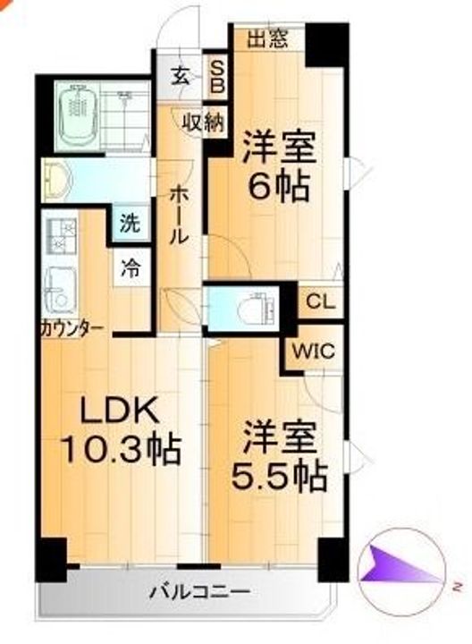 福島県郡山市桑野1(マンション)の賃貸物件の間取り