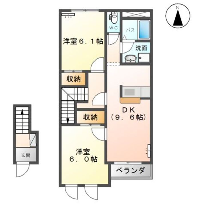 福島県二本松市郭内3(アパート)の賃貸物件の間取り