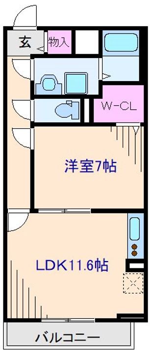 神奈川県横浜市港北区新吉田東3(アパート)の賃貸物件の間取り