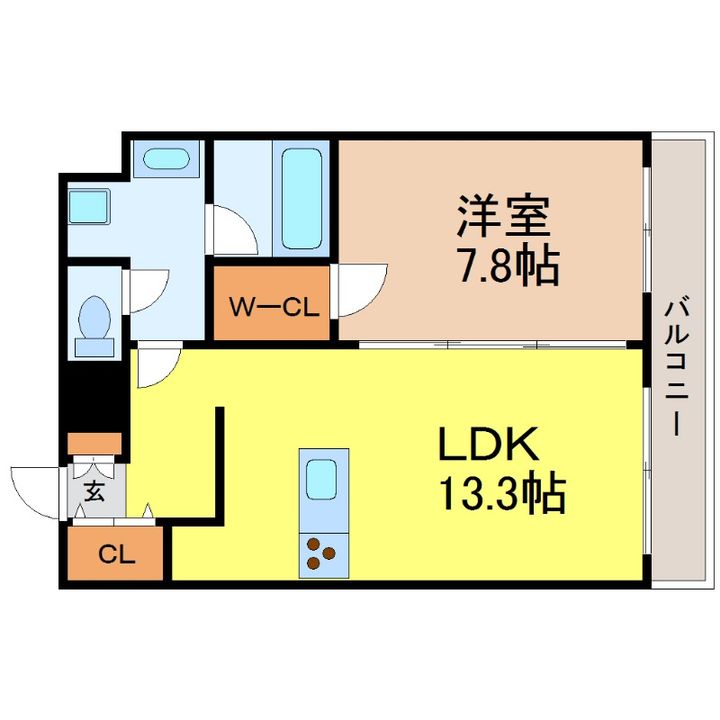 愛知県名古屋市中村区大正町1(マンション)の賃貸物件の間取り