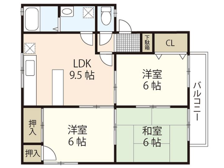 セジュール加美 A棟の間取り