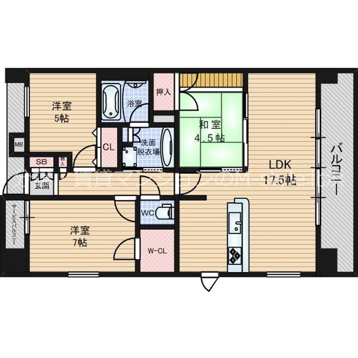 プレサンスロジェ天満橋リバーテラスの間取り