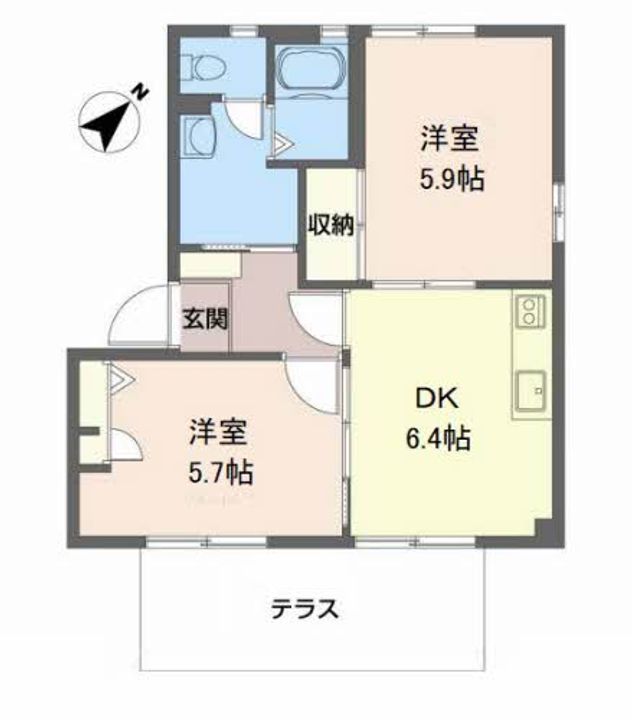 広島県福山市多治米町4(アパート)の賃貸物件の間取り