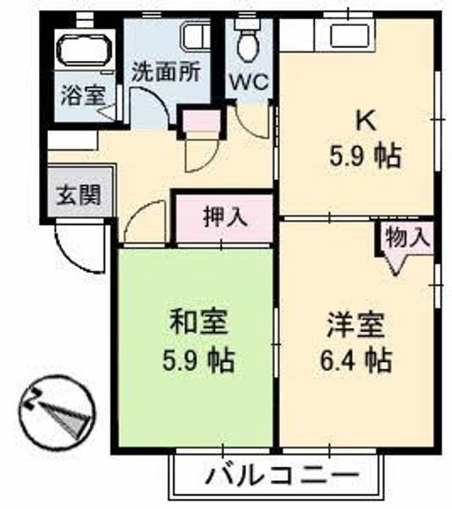 ディアス貴船 B棟の間取り