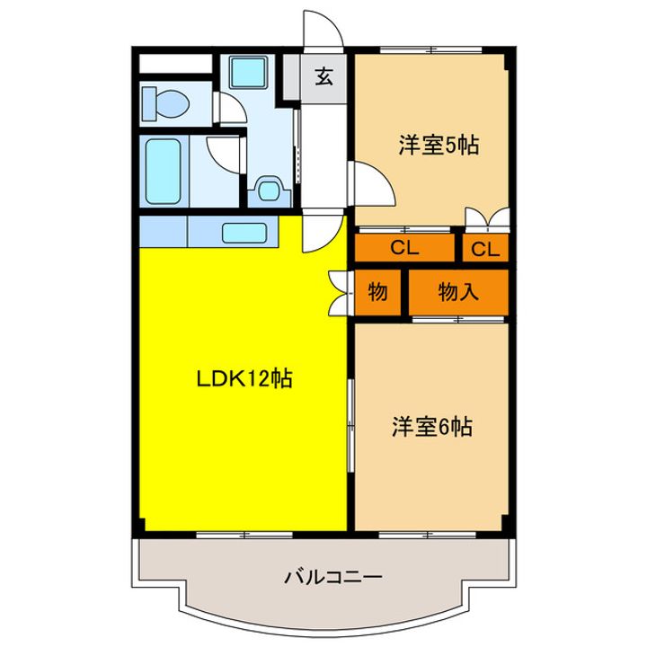 岐阜県岐阜市北一色9(マンション)の賃貸物件の間取り