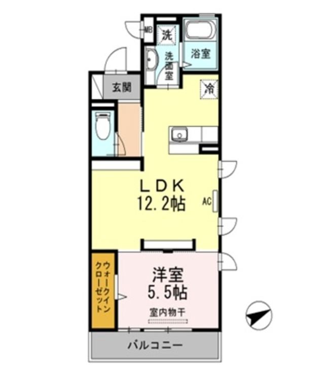 岡山県倉敷市老松町1(アパート)の賃貸物件の間取り