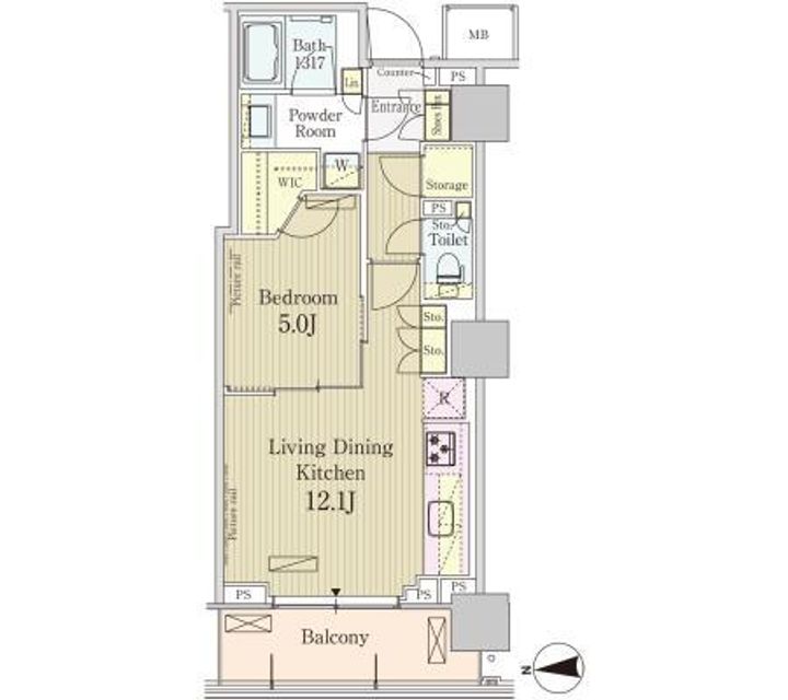 東京都品川区東五反田4(マンション)の賃貸物件の間取り