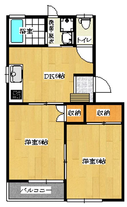 メゾンアムールII 2-Cの間取り
