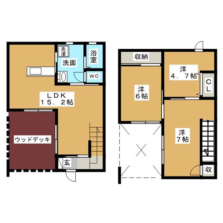 岐阜県美濃加茂市本郷町5(一戸建)の賃貸物件の間取り