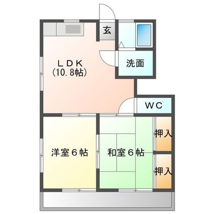 佐賀県佐賀市鍋島町大字八戸溝(アパート)の賃貸物件の間取り