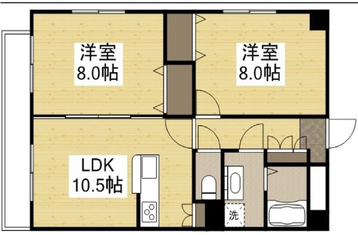 岡山県倉敷市福島(マンション)の賃貸物件の間取り