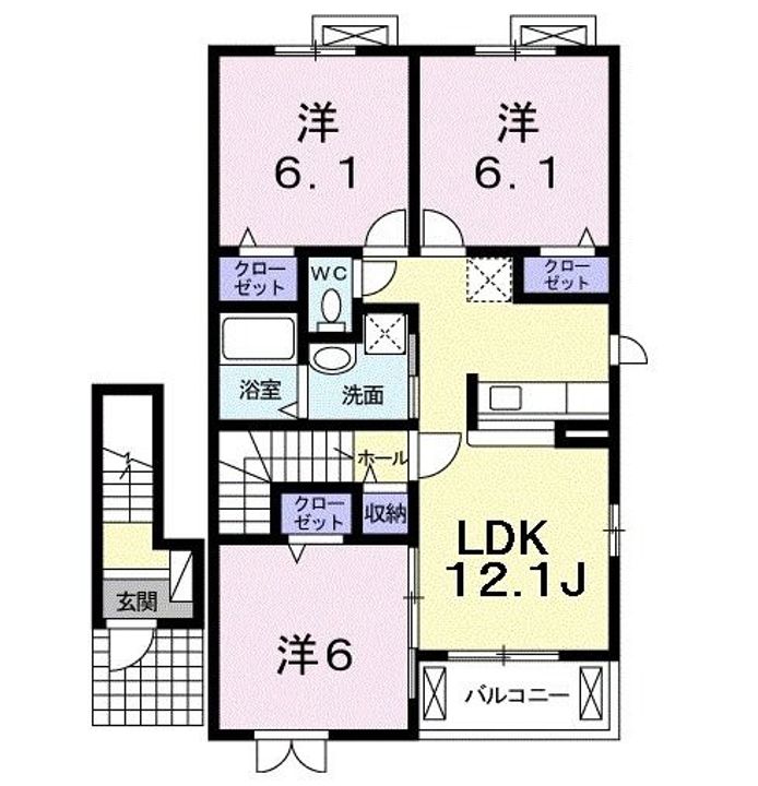 埼玉県川口市差間3(アパート)の賃貸物件の間取り