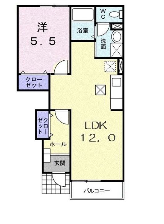 福島県福島市泉字仲ノ町(アパート)の賃貸物件の間取り
