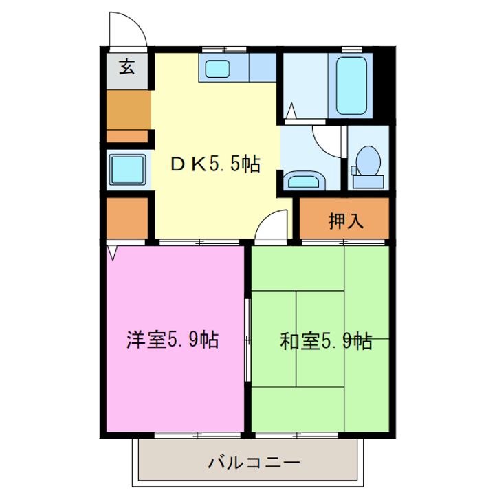 静岡県浜松市浜名区細江町気賀(アパート)の賃貸物件の間取り