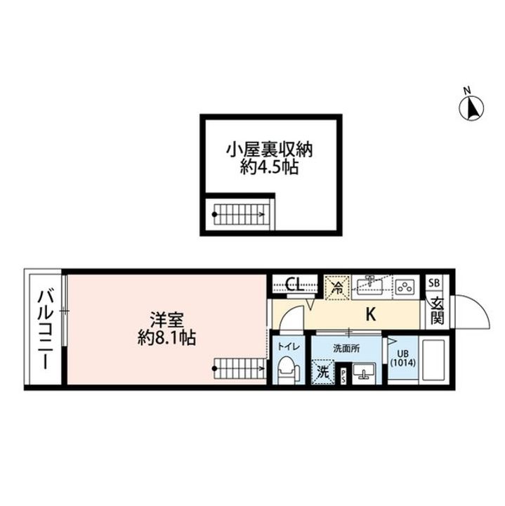 東京都立川市富士見町4(アパート)の賃貸物件の間取り