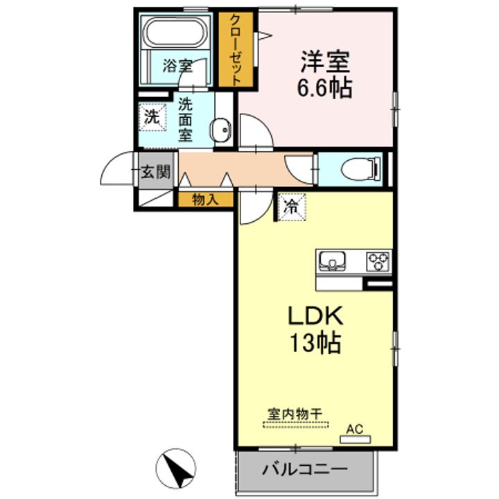 福岡県久留米市国分町(アパート)の賃貸物件の間取り