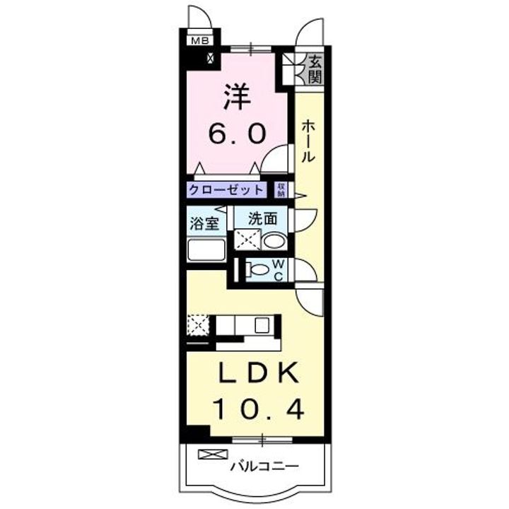 三重県名張市希央台2番町(マンション)の賃貸物件の間取り