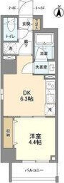 東京都江東区毛利2(マンション)の賃貸物件の間取り