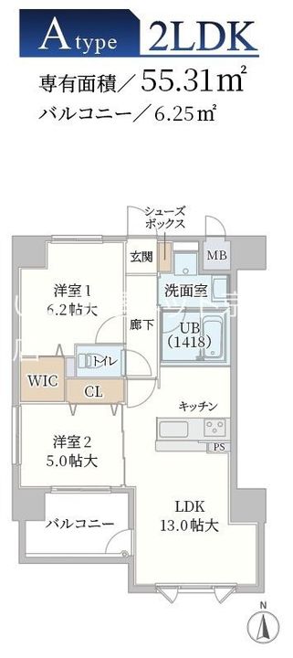 兵庫県尼崎市塚口本町6(マンション)の賃貸物件の間取り