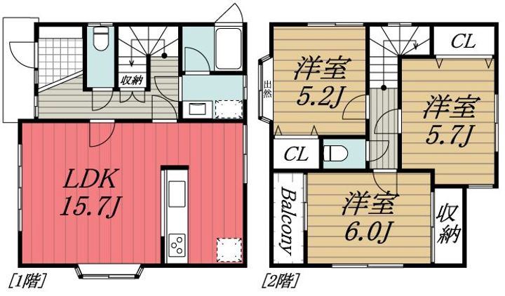 千葉県千葉市稲毛区宮野木町(一戸建)の賃貸物件の間取り