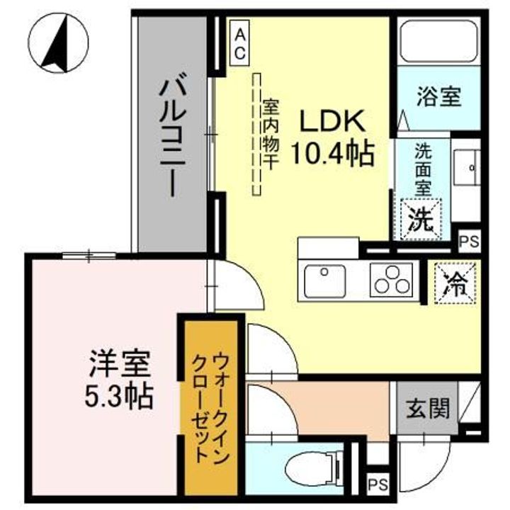 埼玉県越谷市南越谷5(アパート)の賃貸物件の間取り