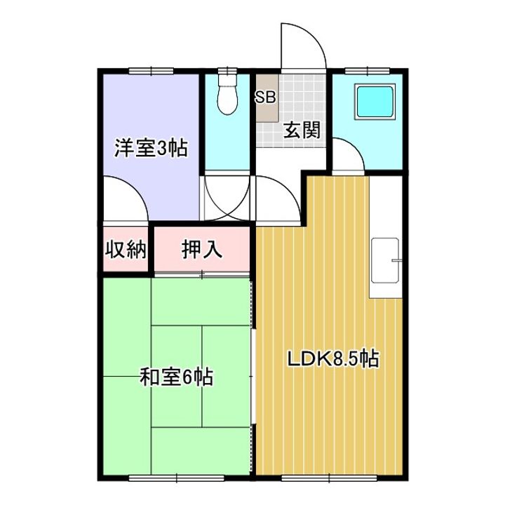 湖月マンション北下3の間取り