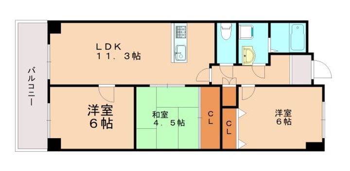兵庫県神戸市須磨区戎町3(マンション)の賃貸物件の間取り