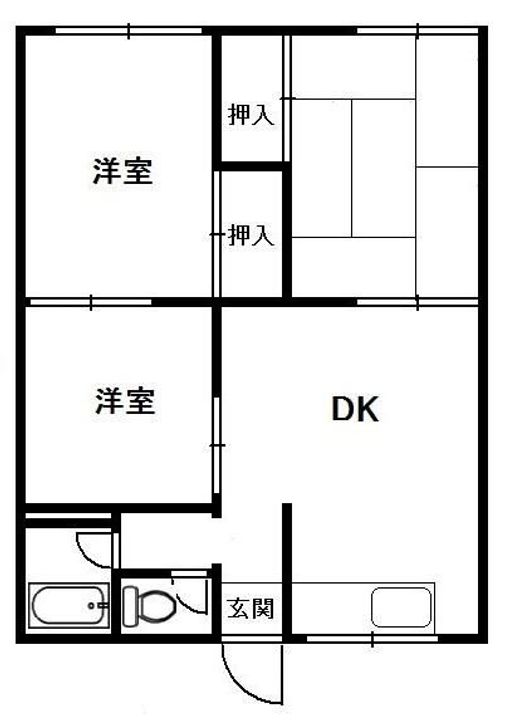 神奈川県厚木市温水(アパート)の賃貸物件の間取り