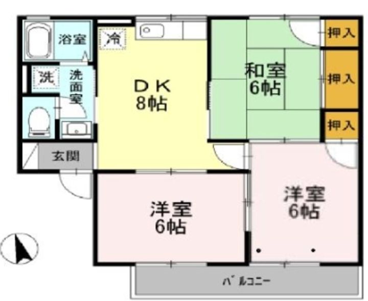 神奈川県伊勢原市下落合(アパート)の賃貸物件の間取り