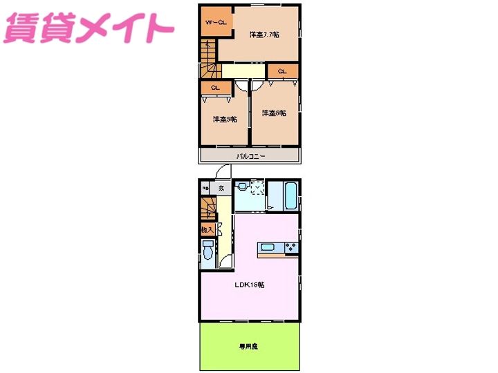 三重県四日市市別名4(一戸建)の賃貸物件の間取り