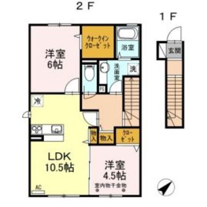 岡山県倉敷市児島下の町2(アパート)の賃貸物件の間取り