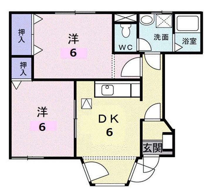 クレストール花水木Bの間取り