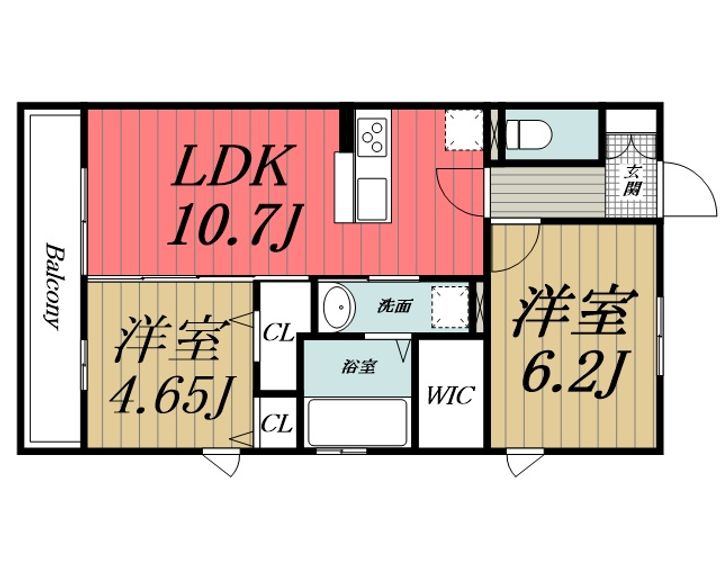 千葉県四街道市もねの里1(アパート)の賃貸物件の間取り