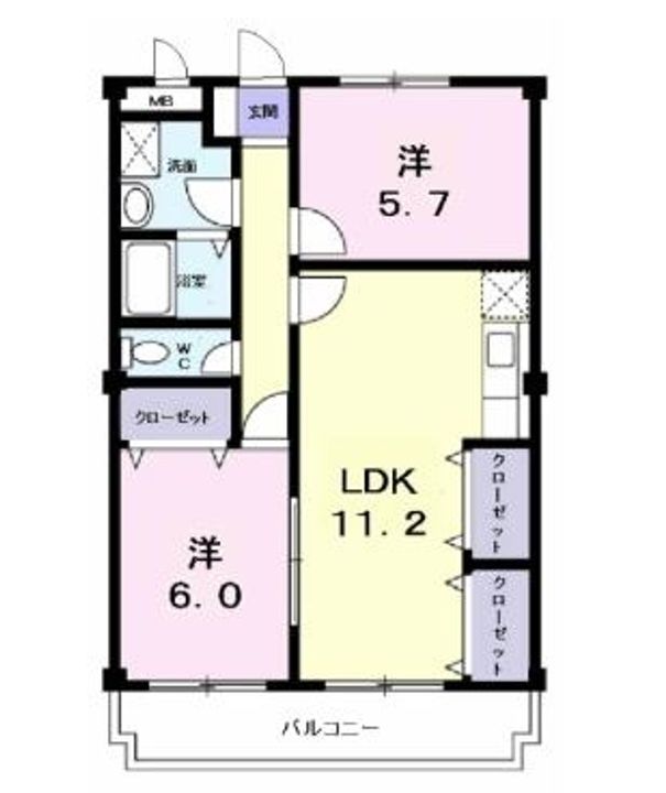 岡山県倉敷市笹沖(マンション)の賃貸物件の間取り