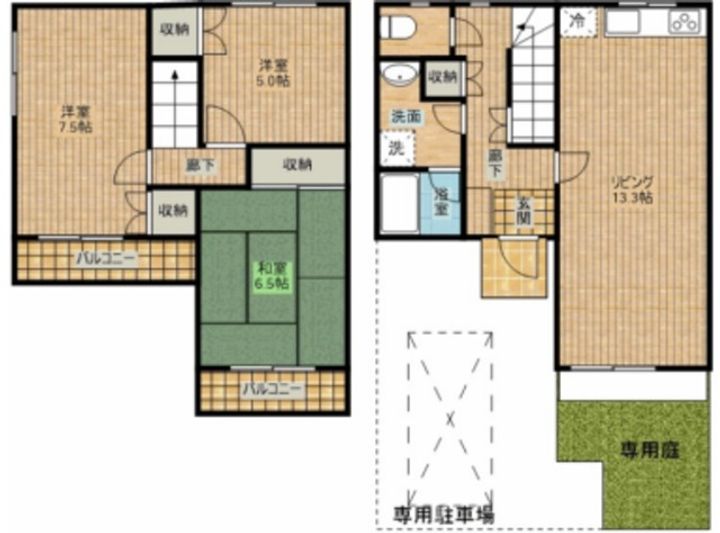 東京都日野市百草(一戸建)の賃貸物件の間取り