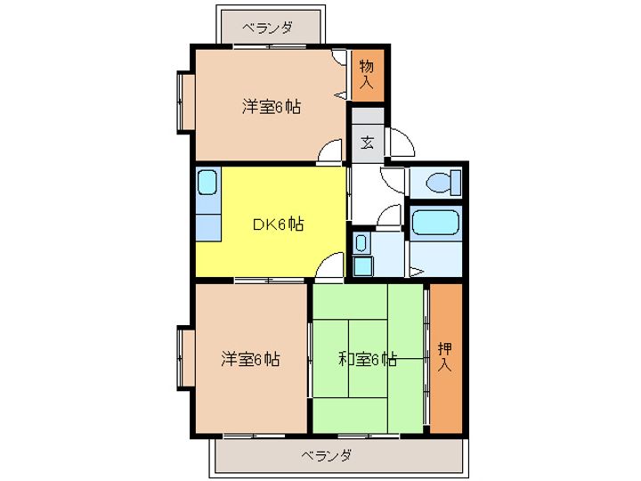 岐阜県関市巾2(マンション)の賃貸物件の間取り