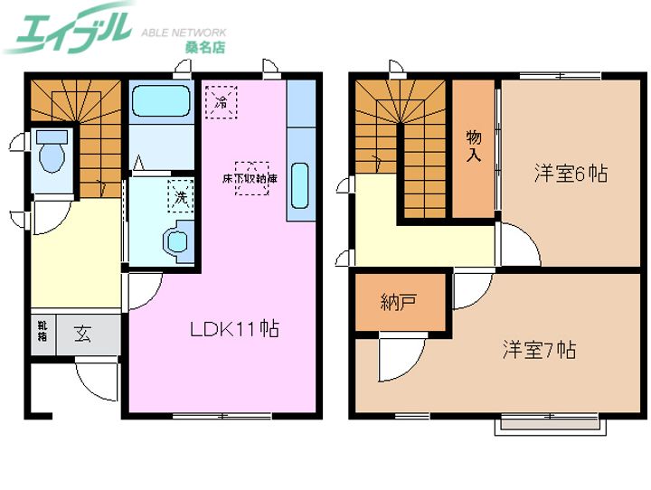 三重県桑名市新西方3(一戸建)の賃貸物件の間取り