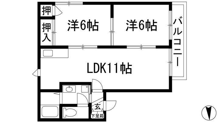 クレアーレ仁川の間取り