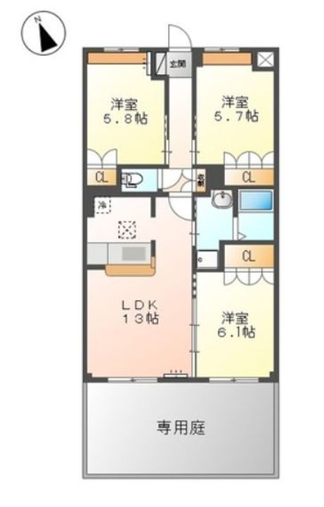 広島県福山市東川口町4(アパート)の賃貸物件の間取り