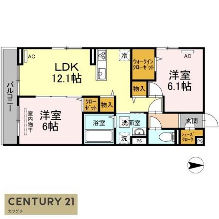 ブランネージュ中川A棟の間取り