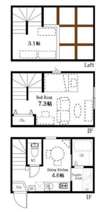 ハーミットクラブハウス高井戸の間取り