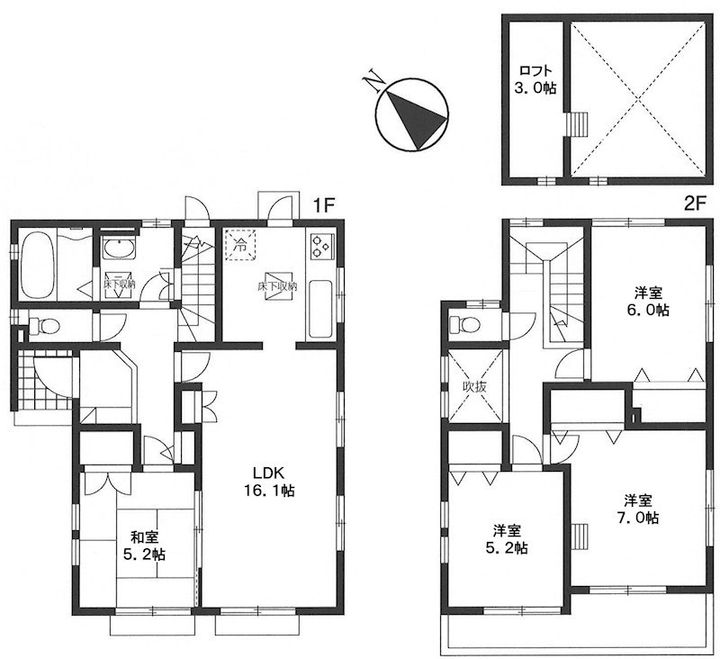 神奈川県横浜市青葉区藤が丘2(一戸建)の賃貸物件の間取り