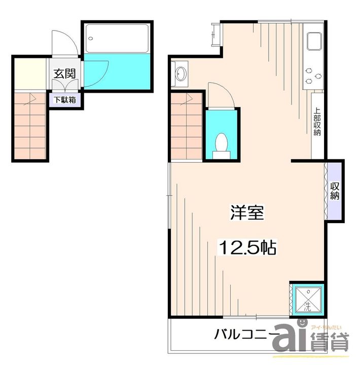 埼玉県所沢市大字上安松(アパート)の賃貸物件の間取り