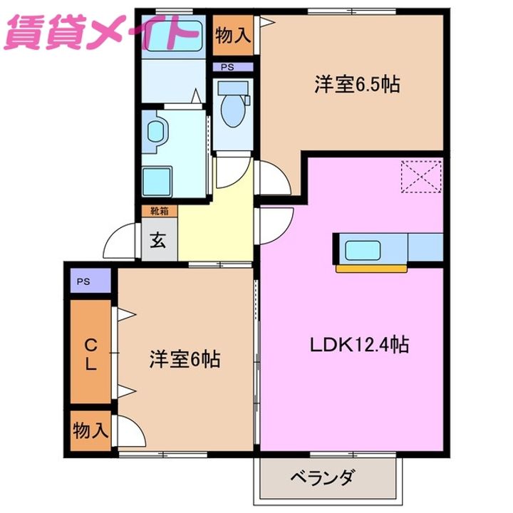 ヴィルアザレA棟の間取り