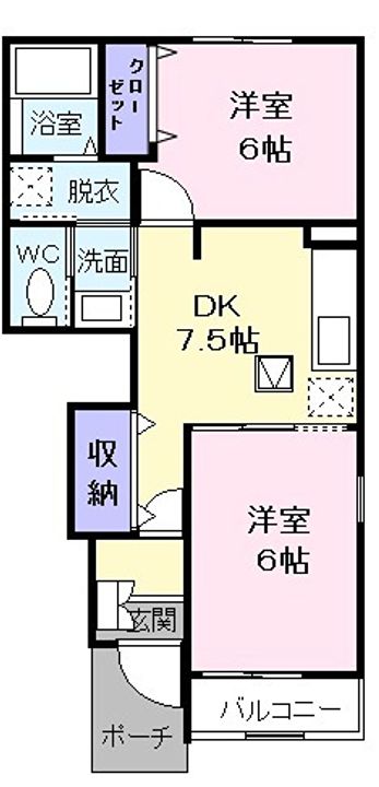 東京都福生市大字福生(アパート)の賃貸物件の間取り