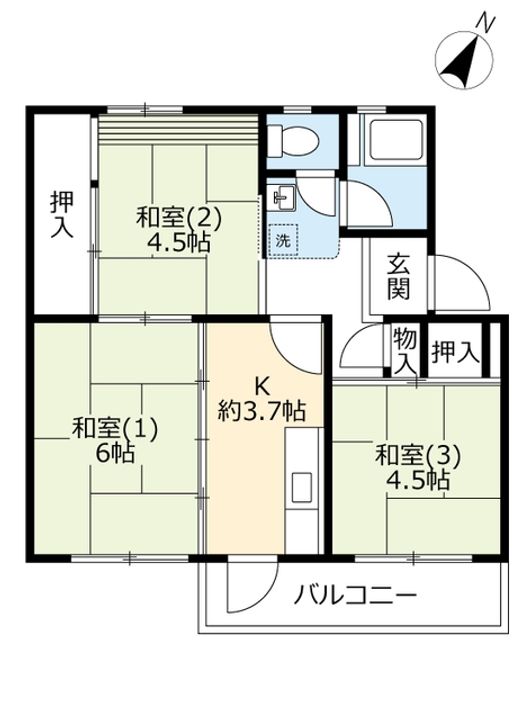 UR中登美第三の間取り