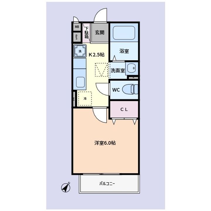 神奈川県横浜市磯子区中原2(アパート)の賃貸物件の間取り