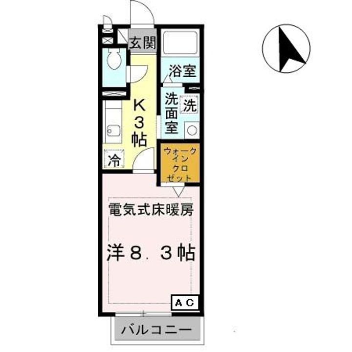京都府京都市北区西賀茂神光院町(アパート)の賃貸物件の間取り